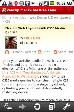 Opera Mini 5.1 for Androd - PeachPit 